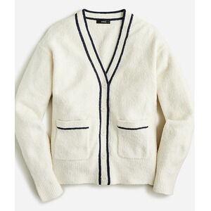 J Crew Sweater Womens Large XL Cream Long Front Pocket Cardigan BA055
